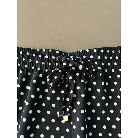 CALVIN KLEIN size L Ankle Pants POLKA DOT cruise beach Cover-up BLACK/WHITE D24 - Picture 2 of 8